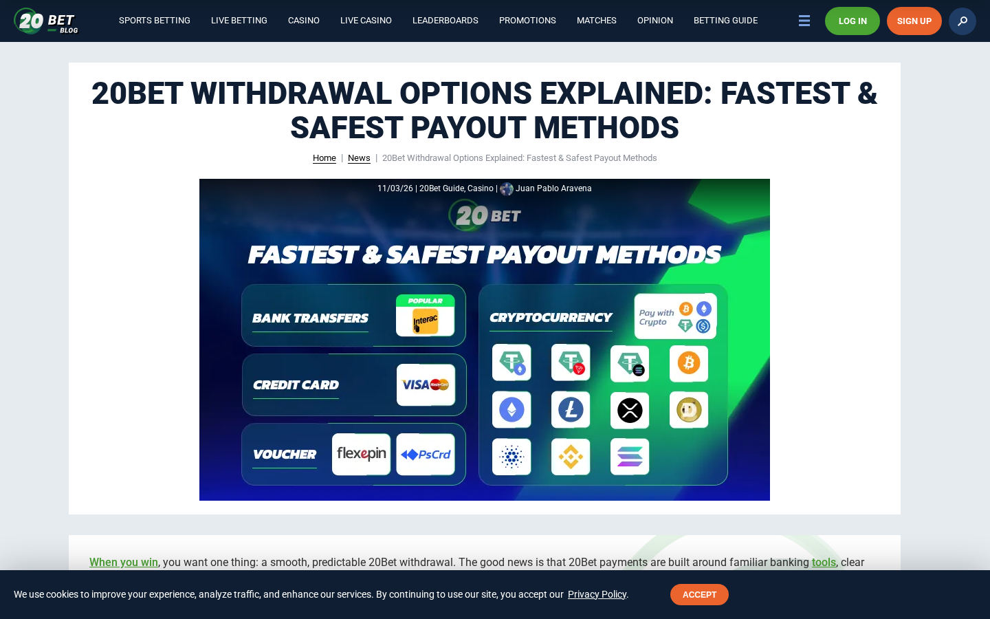 Dated source capture for 20Bet